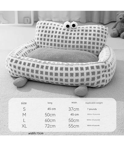 Genérico Camas for Perros Grandes, medianos y pequeños Sofá Cama for Perros, Cama for Mascotas Suave y cómoda, extraíble, fácil de Limpiar(Yellow,24x20in)
