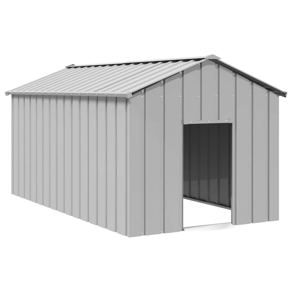 IKAYAA Caseta para Exteriores Grande, Caseta para Perros Acero Galvanizado 114x202x101 cm Gris