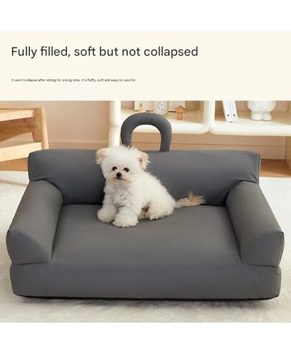 Genérico Cama ortopédica for Perros medianos, sofá Impermeable for Perros con Soporte de Espuma, Cama Lavable for Mascotas con Funda extraíble y Base Antideslizante(Brown,M)