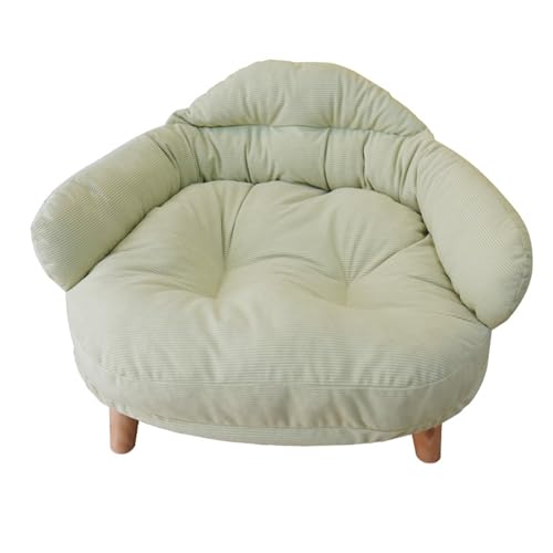 Cama de silla de sofá de gato, cama de mascotas elevada, cama de taburete de perros de gato con patas de madera resistentes, cama para mascotas de lujo, sofá suave y suave para ropa para ropa