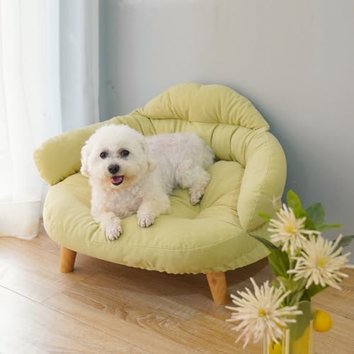 Cama de silla de sofá de gato, cama de mascotas elevada, cama de taburete de perros de gato con patas de madera resistentes, cama para mascotas de lujo, sofá suave y suave para ropa para ropa