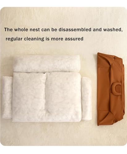 Genérico Cama ortopédica for Perros medianos, sofá Impermeable for Perros con Soporte de Espuma, Cama Lavable for Mascotas con Funda extraíble y Base Antideslizante(Brown,M)
