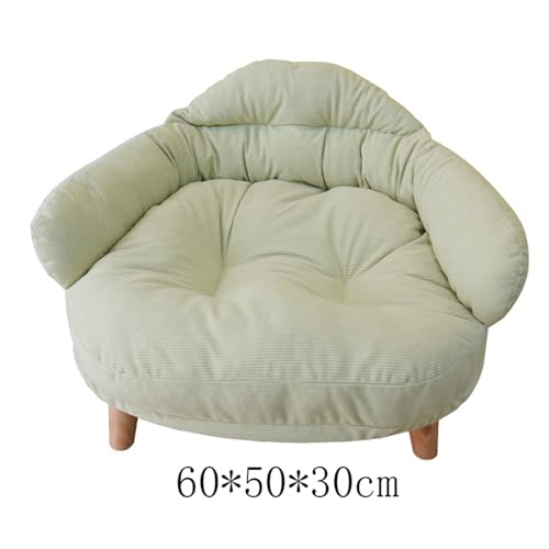 Cama de silla de sofá de gato, cama de mascotas elevada, cama de taburete de perros de gato con patas de madera resistentes, cama para mascotas de lujo, sofá suave y suave para ropa para ropa