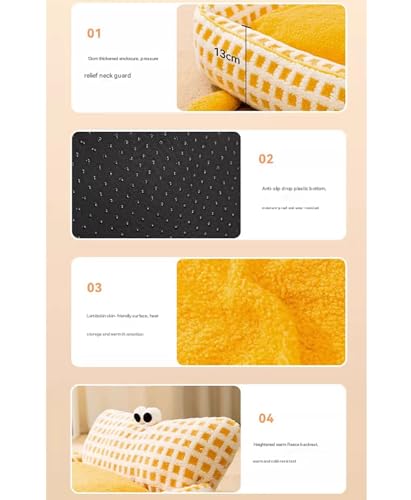 Genérico Camas for Perros Grandes, medianos y pequeños Sofá Cama for Perros, Cama for Mascotas Suave y cómoda, extraíble, fácil de Limpiar(Yellow,24x20in)