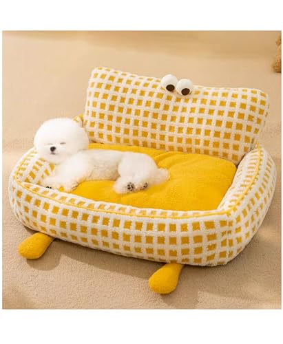 Genérico Camas for Perros Grandes, medianos y pequeños Sofá Cama for Perros, Cama for Mascotas Suave y cómoda, extraíble, fácil de Limpiar(Yellow,24x20in)