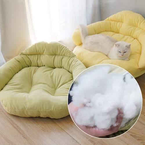 Cama de silla de sofá de gato, cama de mascotas elevada, cama de taburete de perros de gato con patas de madera resistentes, cama para mascotas de lujo, sofá suave y suave para ropa para ropa