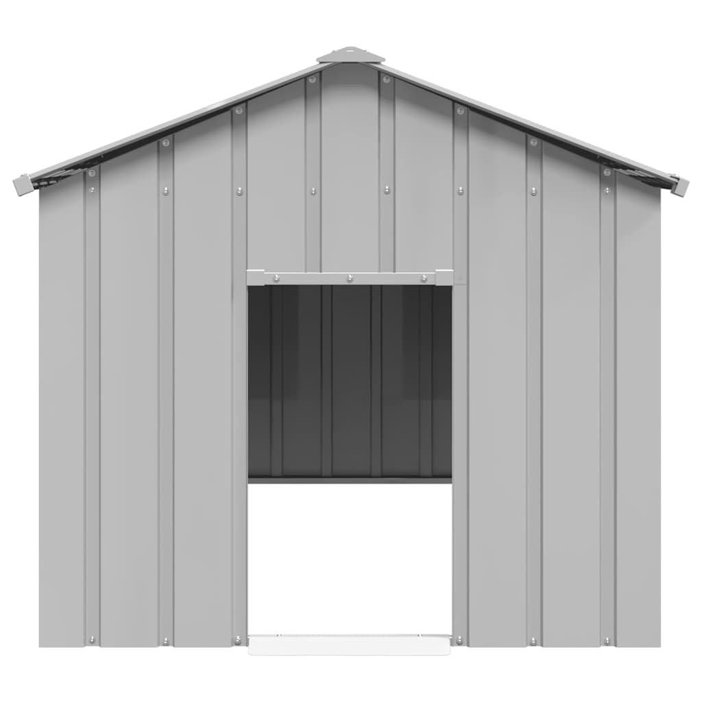 IKAYAA Caseta para Exteriores Grande, Caseta para Perros Acero Galvanizado 114x202x101 cm Gris