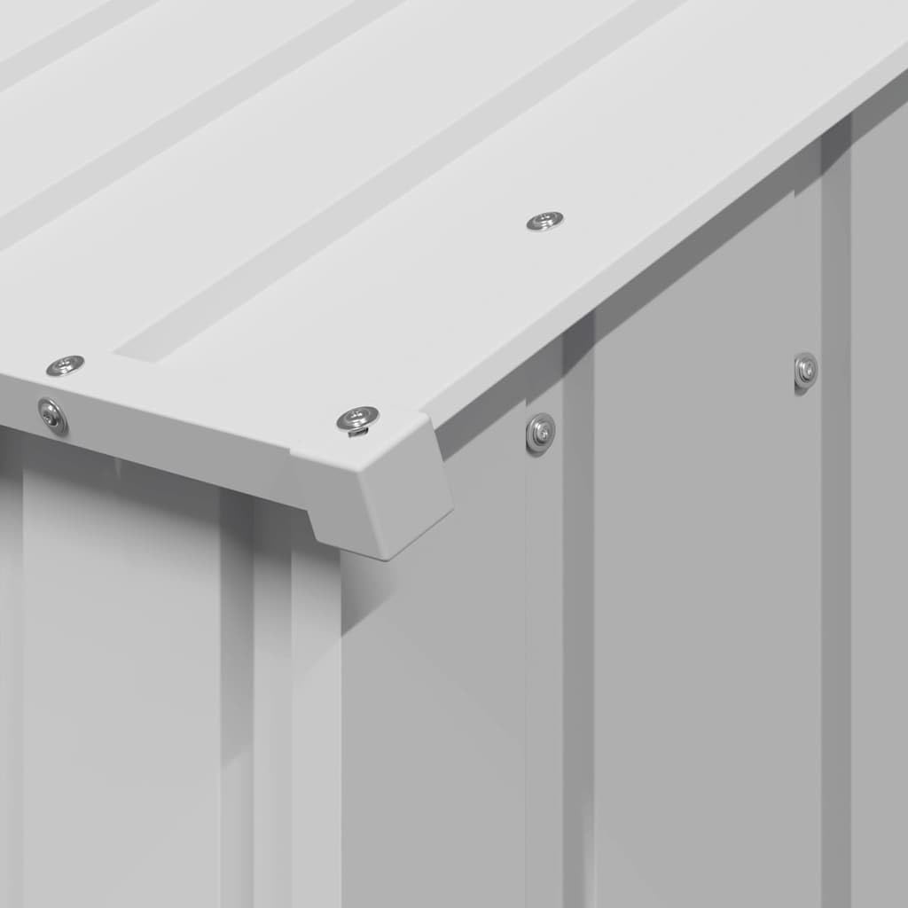 IKAYAA Caseta para Exteriores Grande, Caseta para Perros Acero Galvanizado 114x202x101 cm Gris