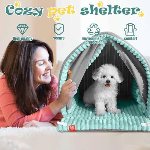 Genérico Cama de Carpa para Perros Interiores - nicho Caliente con Puerta - Cama cómoda para Perros y Gatos | Cozy Dog Cupt in Winter, Animal Best Home, Caned Capas de Carpas Cerradas para Gatos