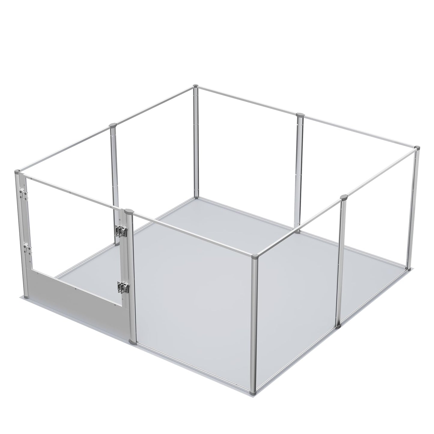 BingoPaw Parque para Perros Grandes Transparente Corral para Perros de Acrílico Espesado 132x132x80.5cm Caja de Parto con Suelo Impermeable de PVC Marco de Alumnio y Puerta Valla Interior