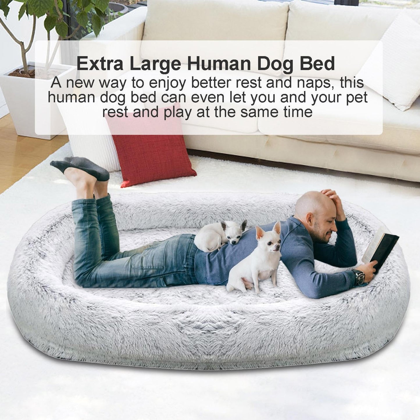 Cama para Perros para Adultos - Cama De Perro Cómoda | Camas De Mascotas para Perros Grandes | De Perro Térmico Cálido, Almohada De Mascotas Lavable | Almohadilla De Sueño De Gato Suave, Acogedor