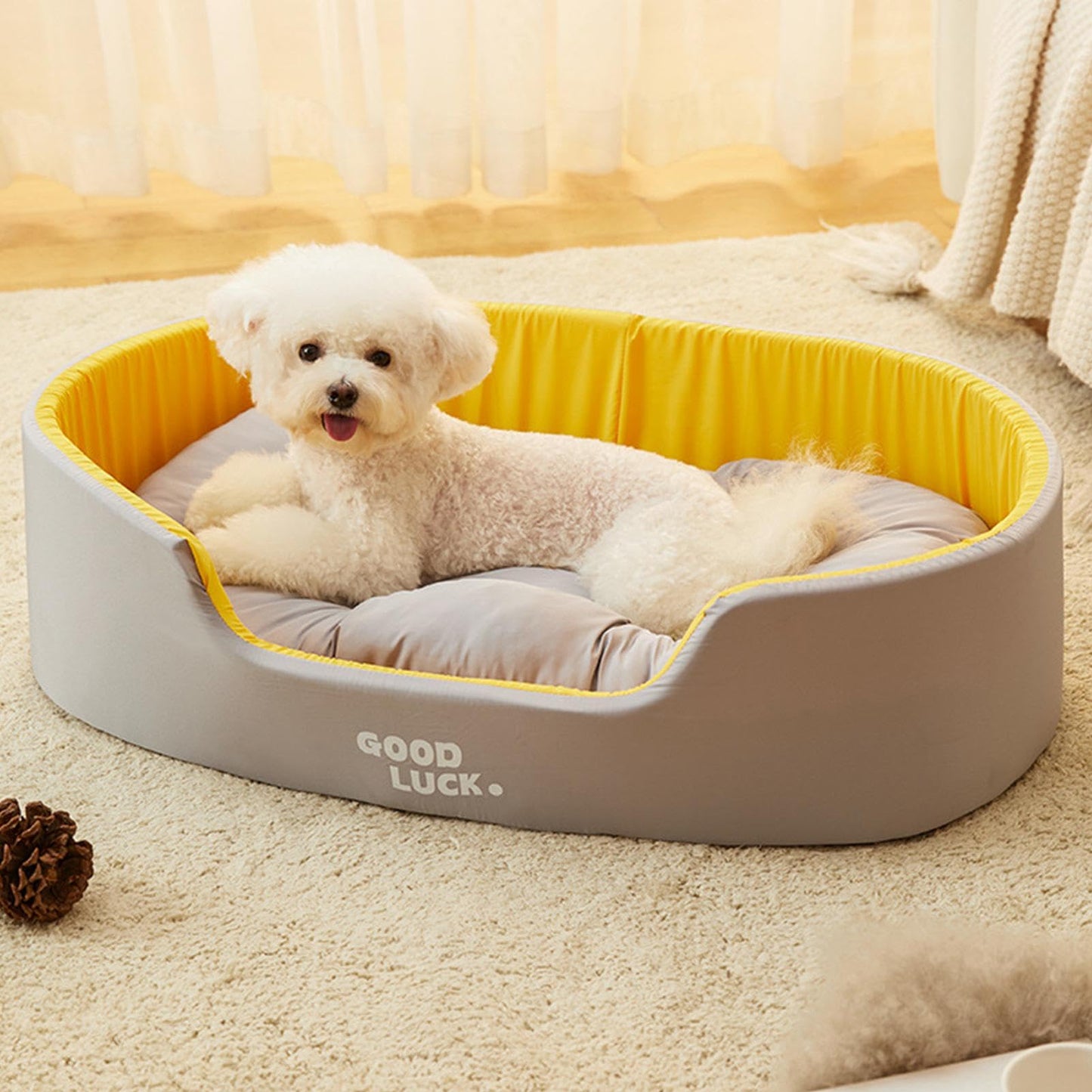 Sofá cama para perros,Cama para perros con laterales | Sofá cama para cachorros,Almohadilla para dormir lavable para gatos, cálido desmontable, cama con cojín para mascotas de doble cara para las