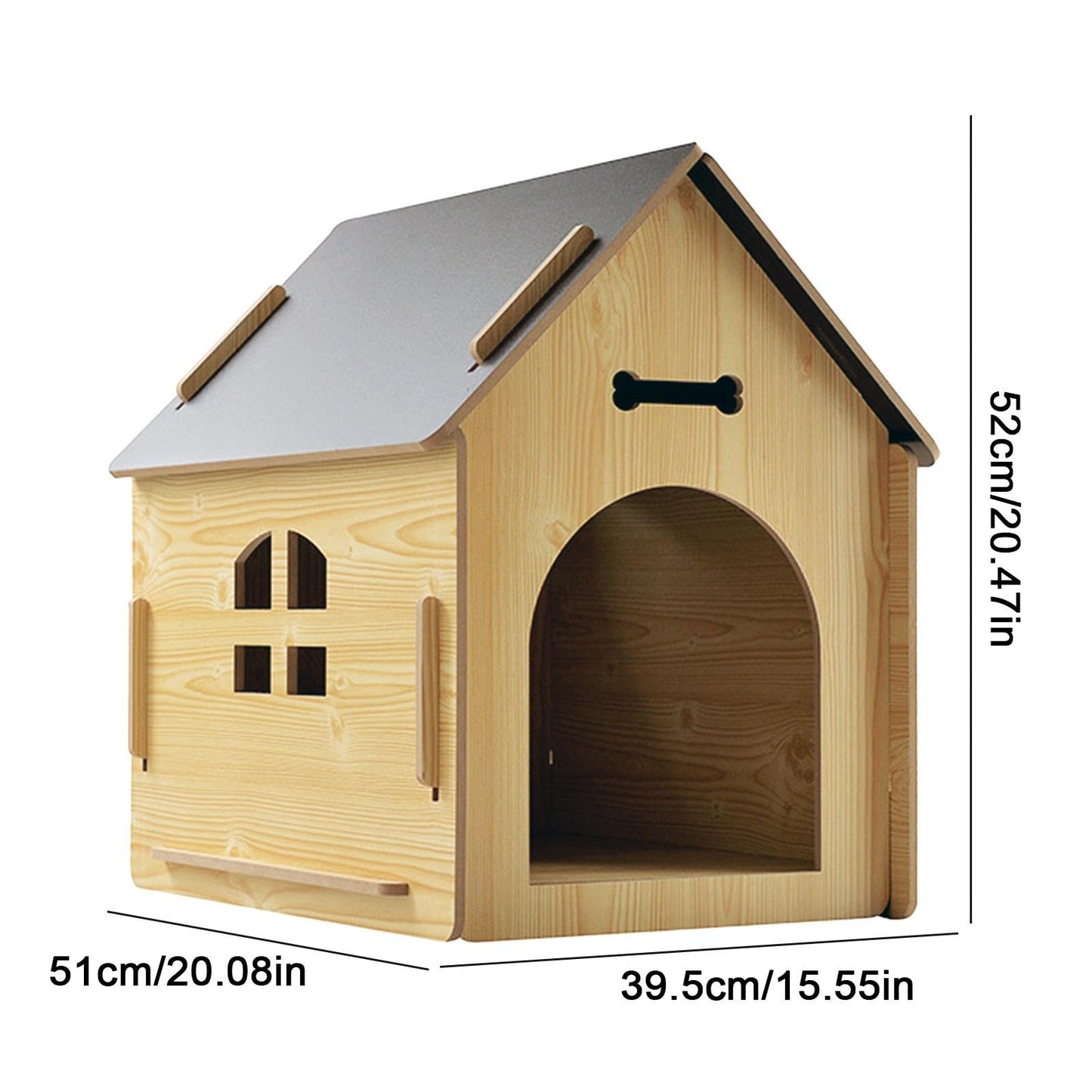 Casa para perros de madera, Casa para perros exterior,Perrera resistente a la intemperie para perros - Casa para gatitos exterior a prueba de lluvia, casa de retiro para cachorros para gatos, cachorro